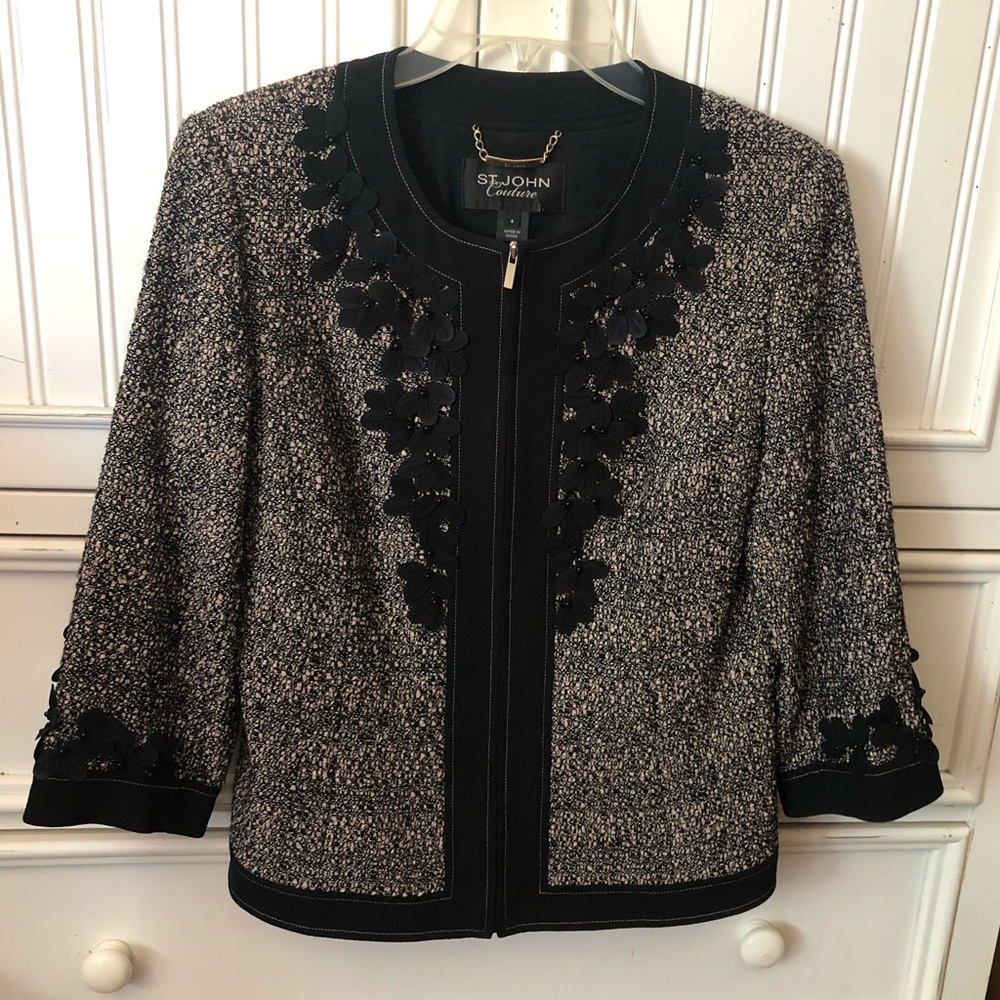St john knits couture tweed blazer